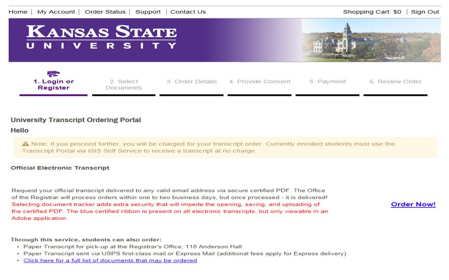 Transcripts for Electronic Delivery (Former Students)